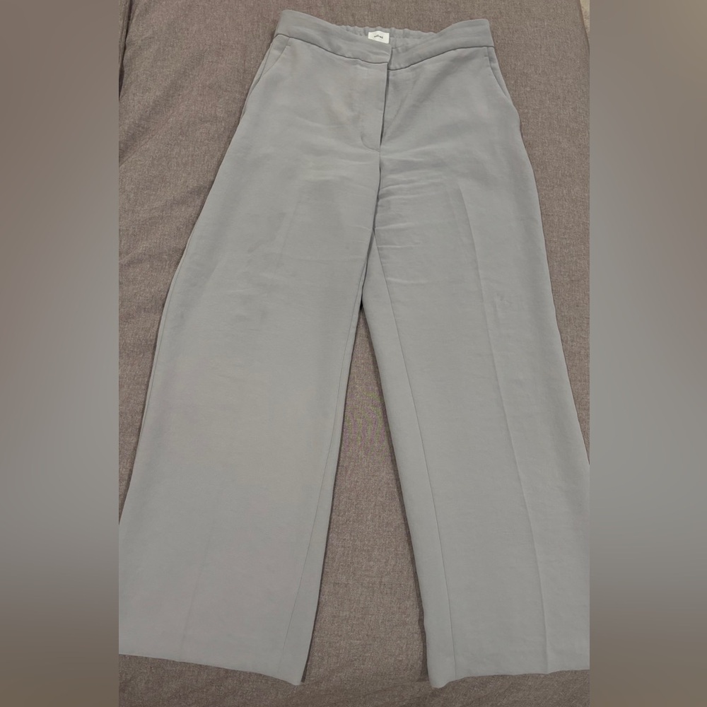 Aritzia Limitless Light Gray Straight Leg Trousers - Picture 3 of 6